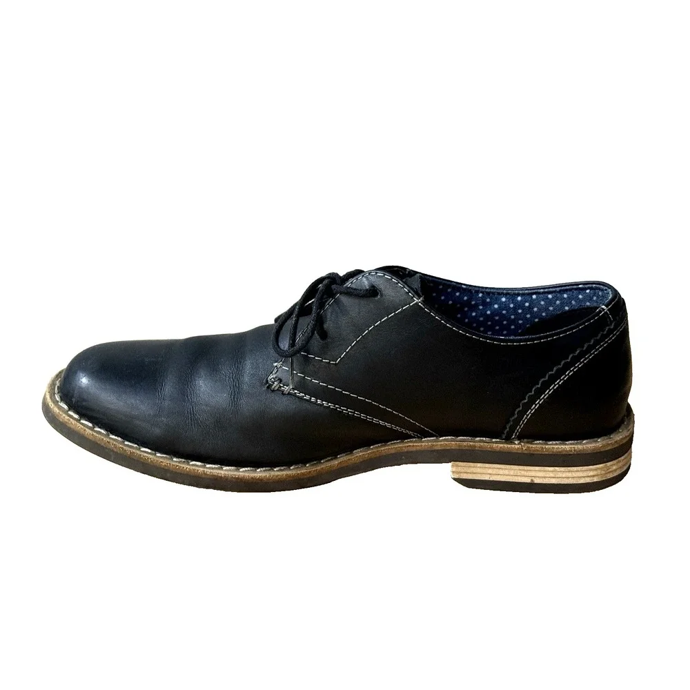 Penguin Dress Shoes Mens Size‎ 8.5 Casual Oxford Black Leather Lace Up Low
